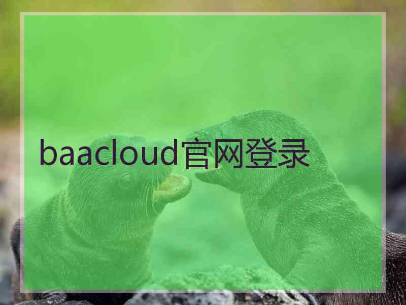 baacloud官网登录