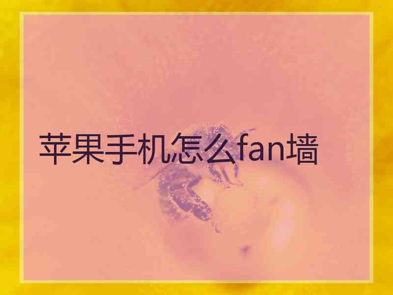 苹果手机怎么fan墙