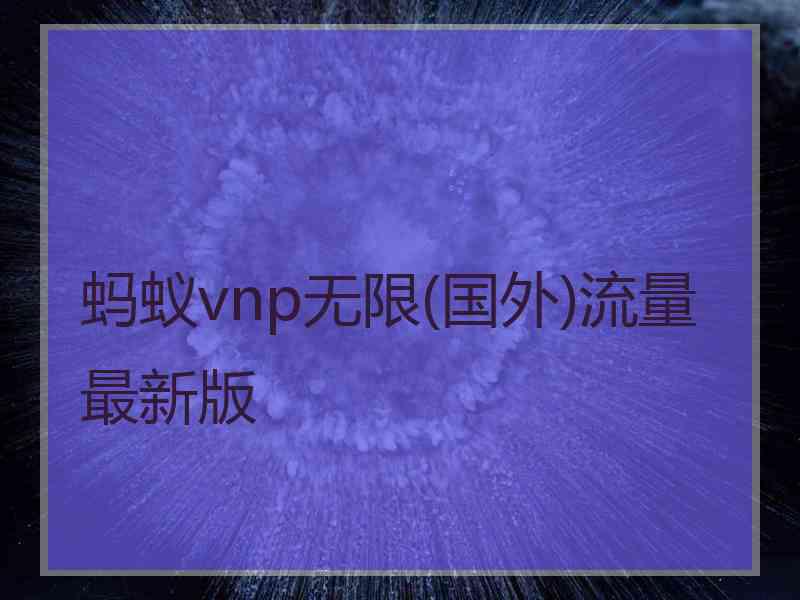 蚂蚁vnp无限(国外)流量最新版