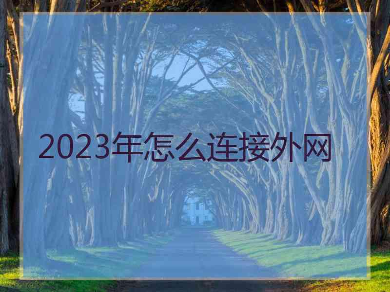 2023年怎么连接外网