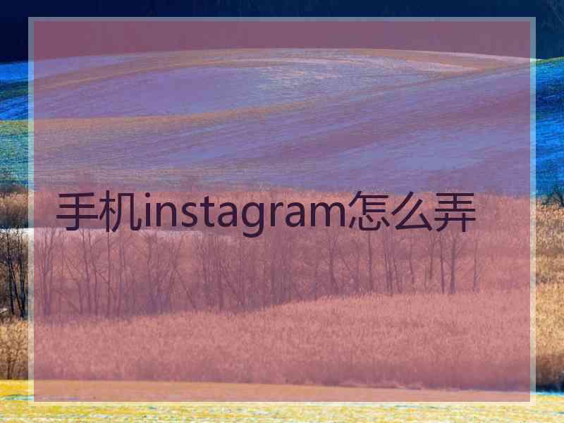 手机instagram怎么弄