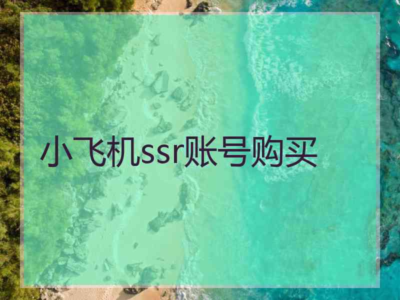 小飞机ssr账号购买