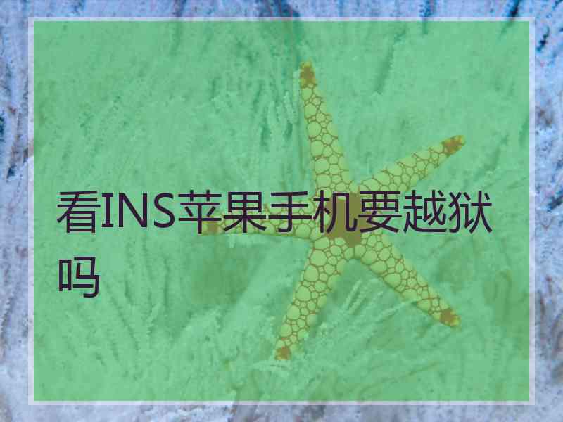 看INS苹果手机要越狱吗