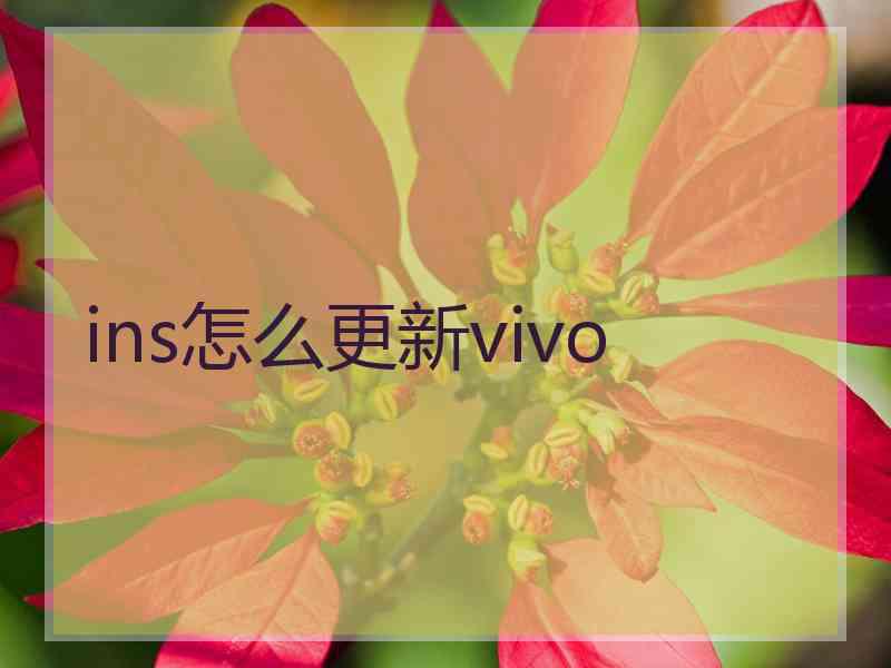 ins怎么更新vivo