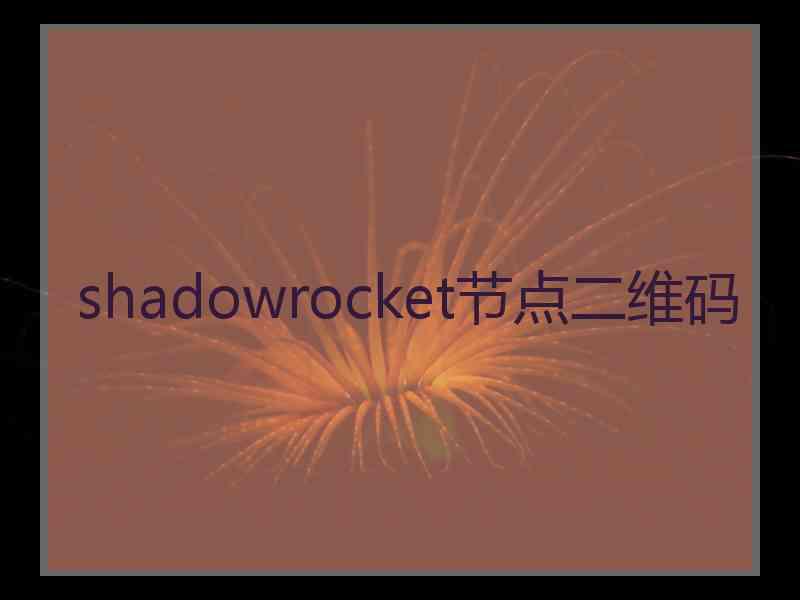 shadowrocket节点二维码