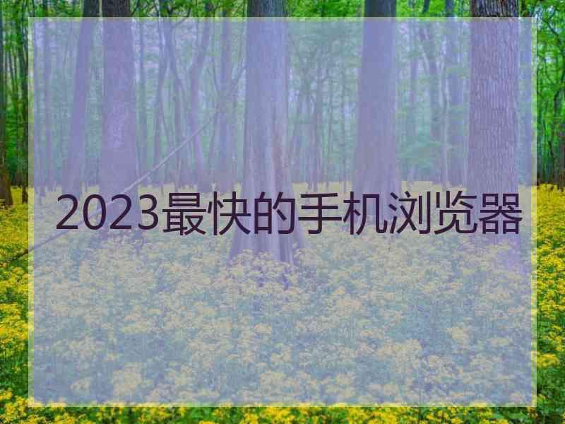 2023最快的手机浏览器