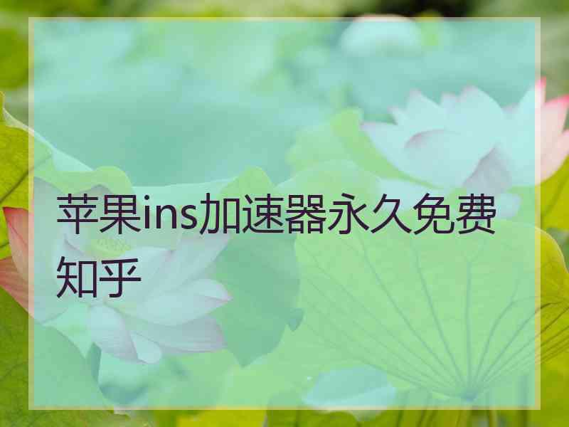 苹果ins加速器永久免费 知乎