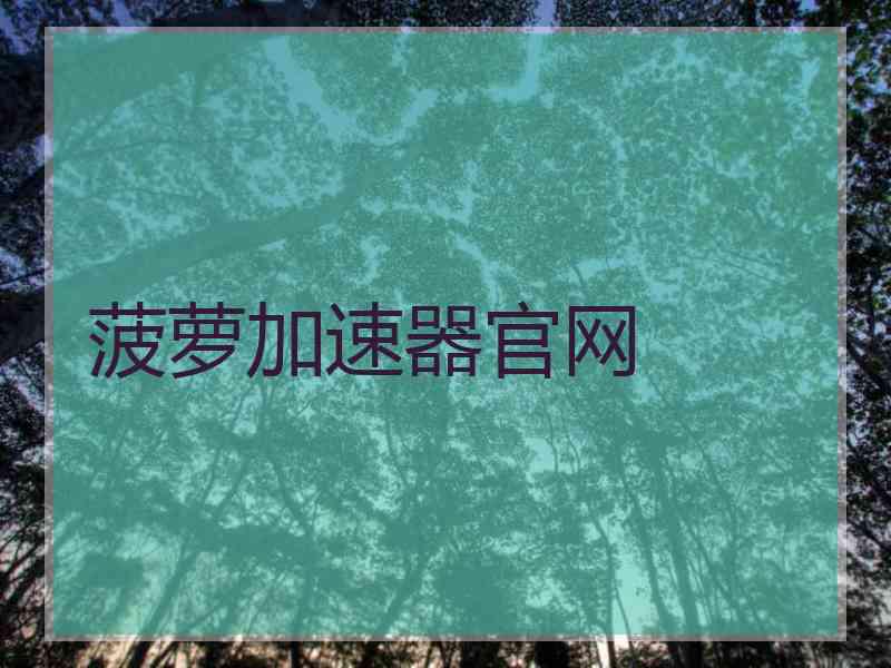 菠萝加速器官网