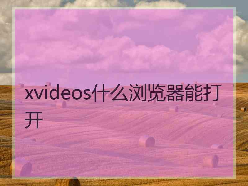 xvideos什么浏览器能打开