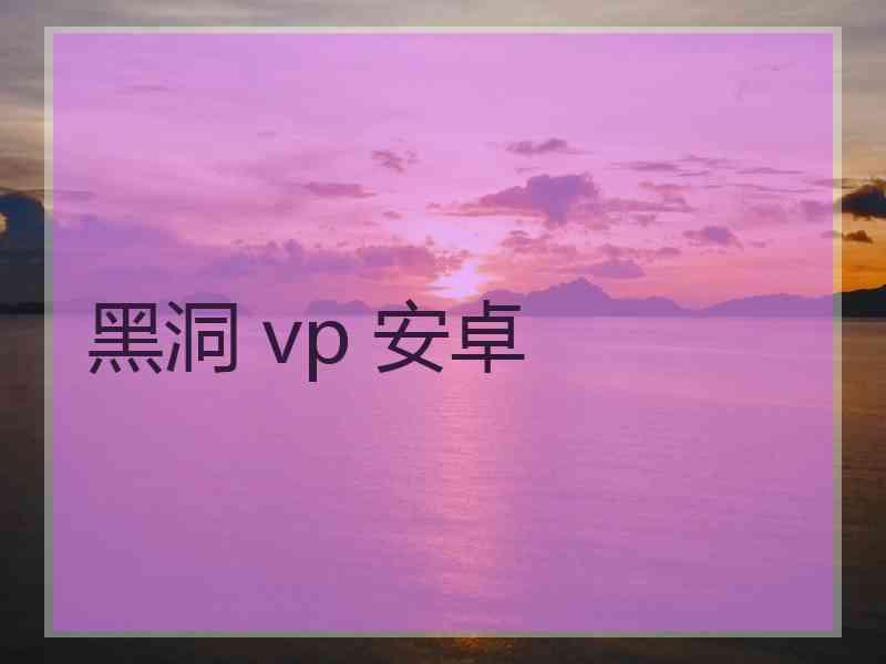 黑洞 vp 安卓