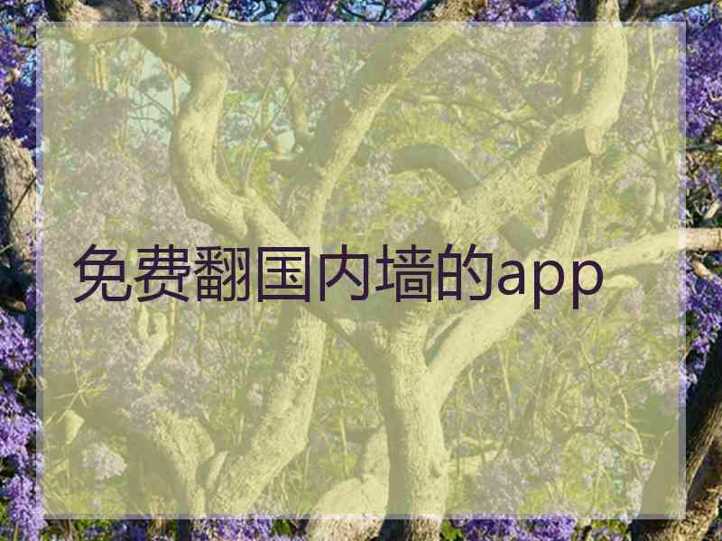 免费翻国内墙的app