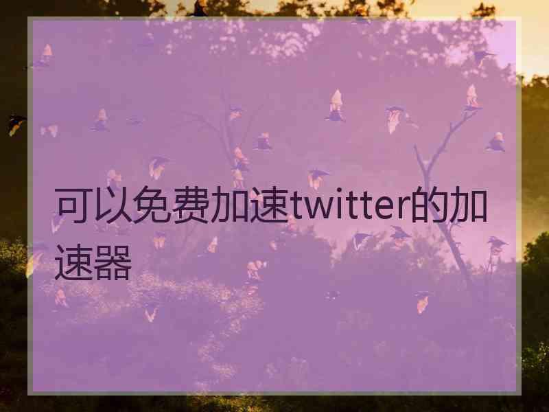 可以免费加速twitter的加速器