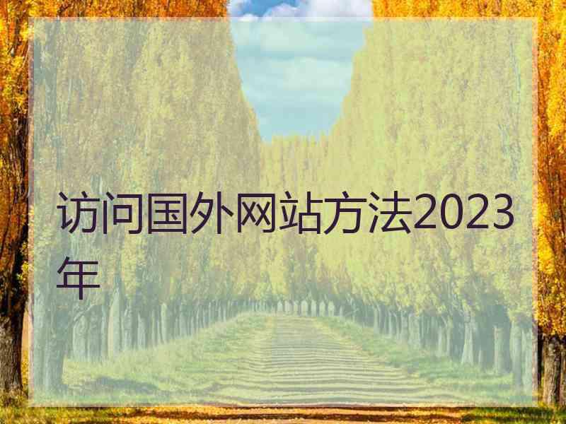 访问国外网站方法2023年